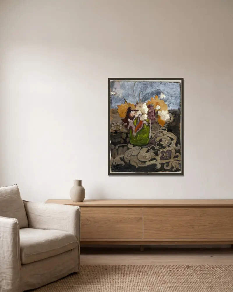 Martwa natura z zielonym wazonem, Paula Modersohn-Becker w ramie na ścianie