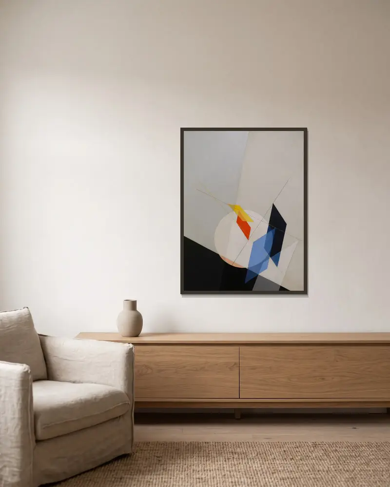 A 18 von László Moholy-Nagy gerahmt an einer Wand