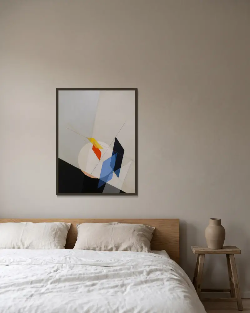A 18 von László Moholy-Nagy gerahmt an einer Wand