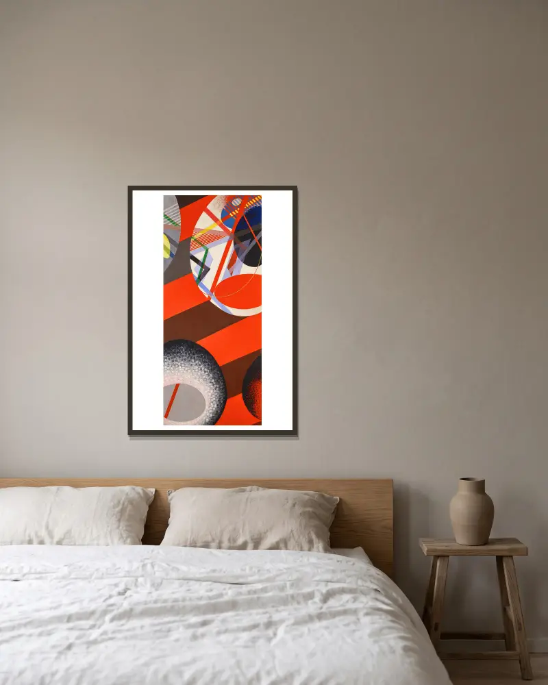 CH For R1, Space Modulator, Scene from My Lightplay av László Moholy-Nagy inramad på en vägg