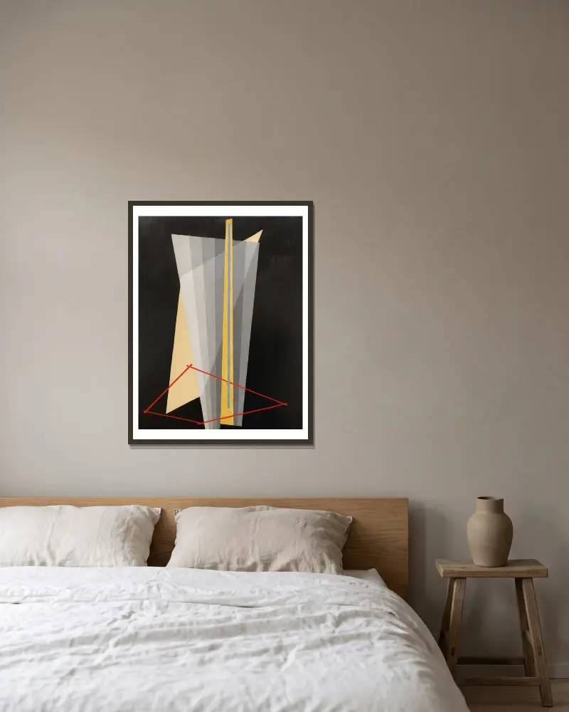Konstrukce, 1922, László Moholy-Nagy v rámu na stěně