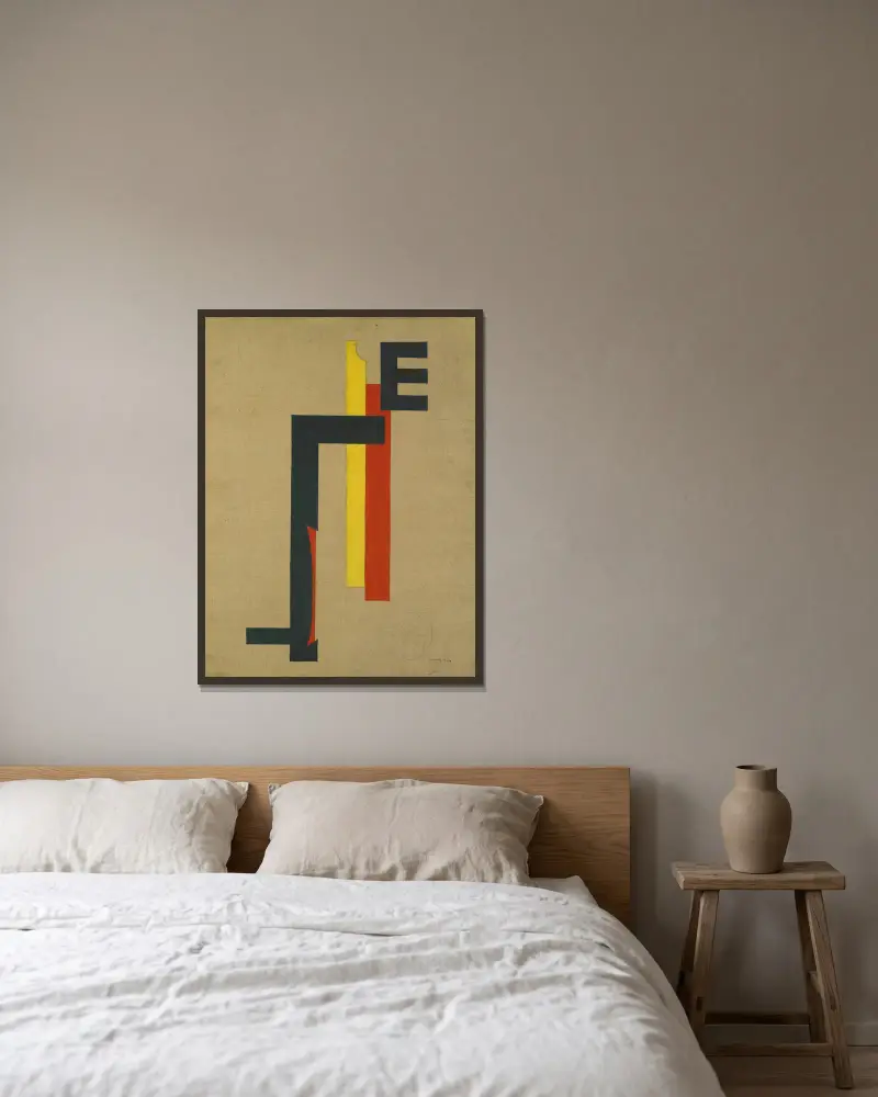 E-obraz (E Picture), László Moholy-Nagy v rámu na stěně