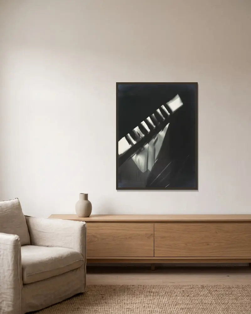 Fotogramm, 1925 – Nr. 1 von László Moholy-Nagy gerahmt an einer Wand