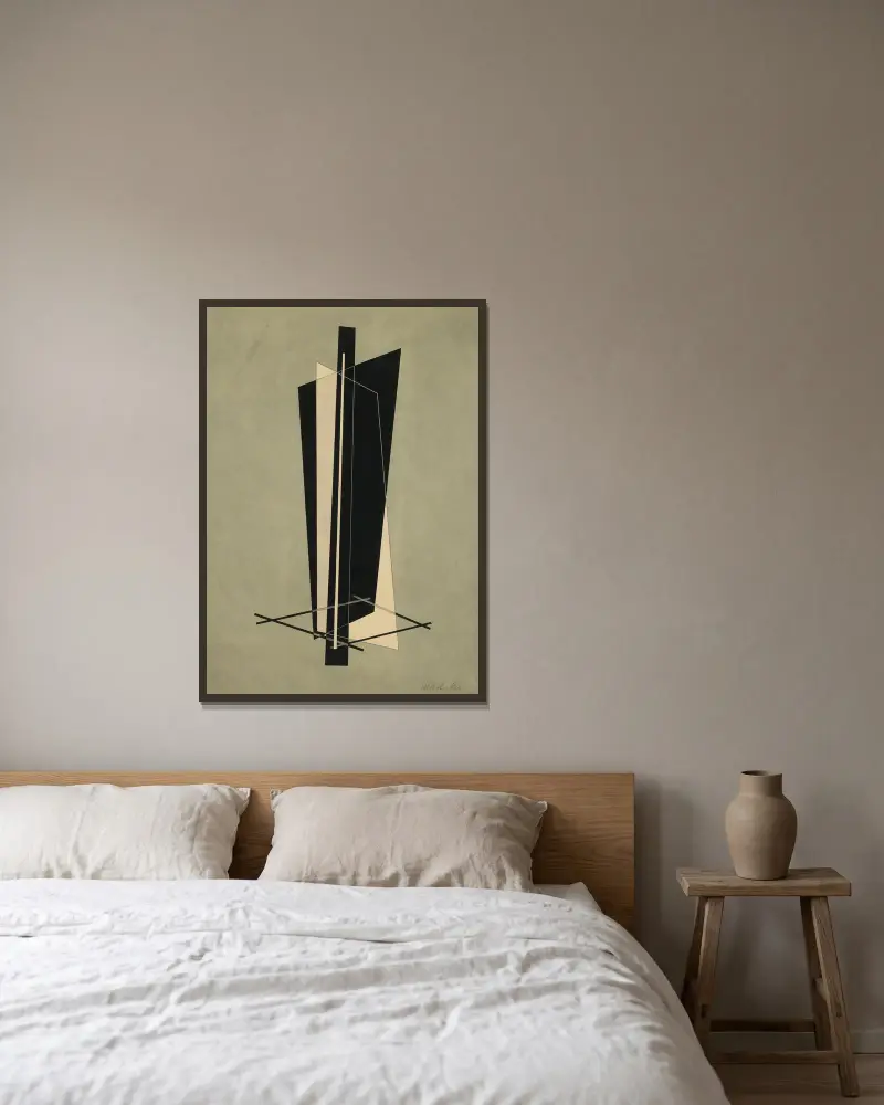 Kestnermappen; Kompozice, 1922 – Nr. 1, László Moholy-Nagy v rámu na stěně