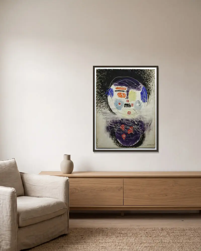Raumkonstruktion von László Moholy-Nagy gerahmt an einer Wand