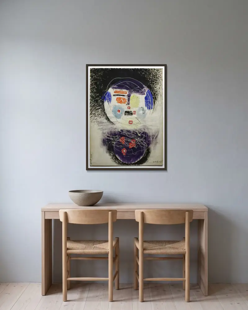 Raumkonstruktion von László Moholy-Nagy gerahmt an einer Wand