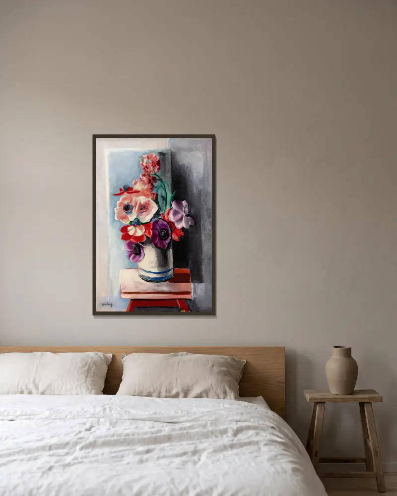 Anemonen von Moïse Kisling gerahmt an einer Wand