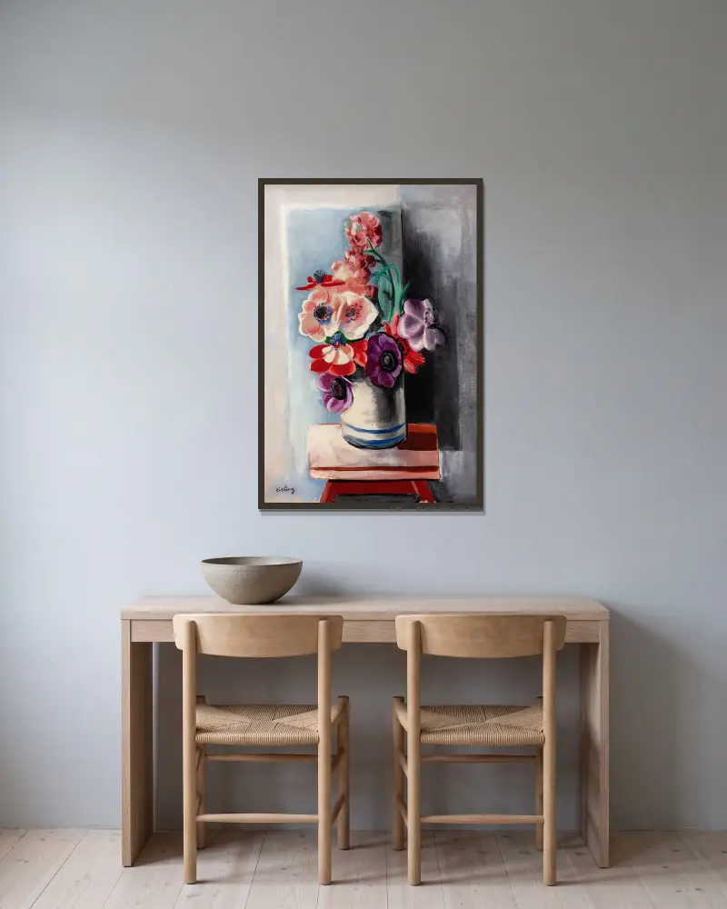 Anemonen von Moïse Kisling gerahmt an einer Wand