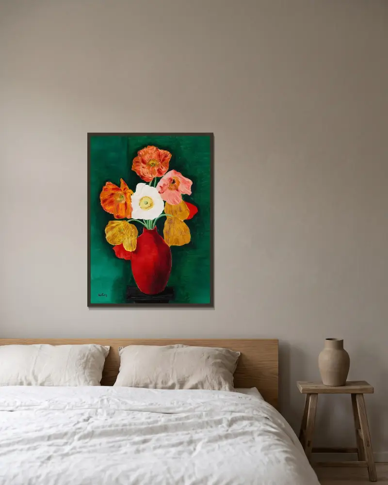 Tulpenstrauß von Moïse Kisling gerahmt an einer Wand