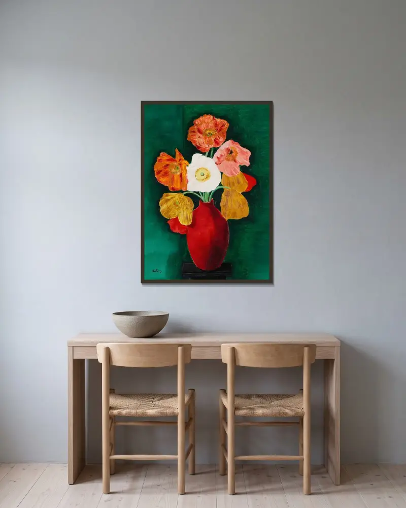 Tulpenstrauß von Moïse Kisling gerahmt an einer Wand