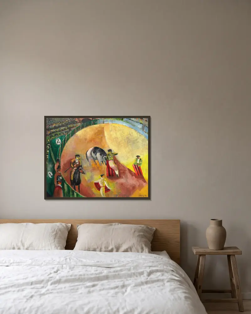 Stierkampf von Moïse Kisling gerahmt an einer Wand