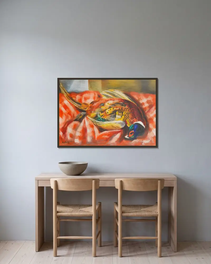 Fasan von Moïse Kisling gerahmt an einer Wand