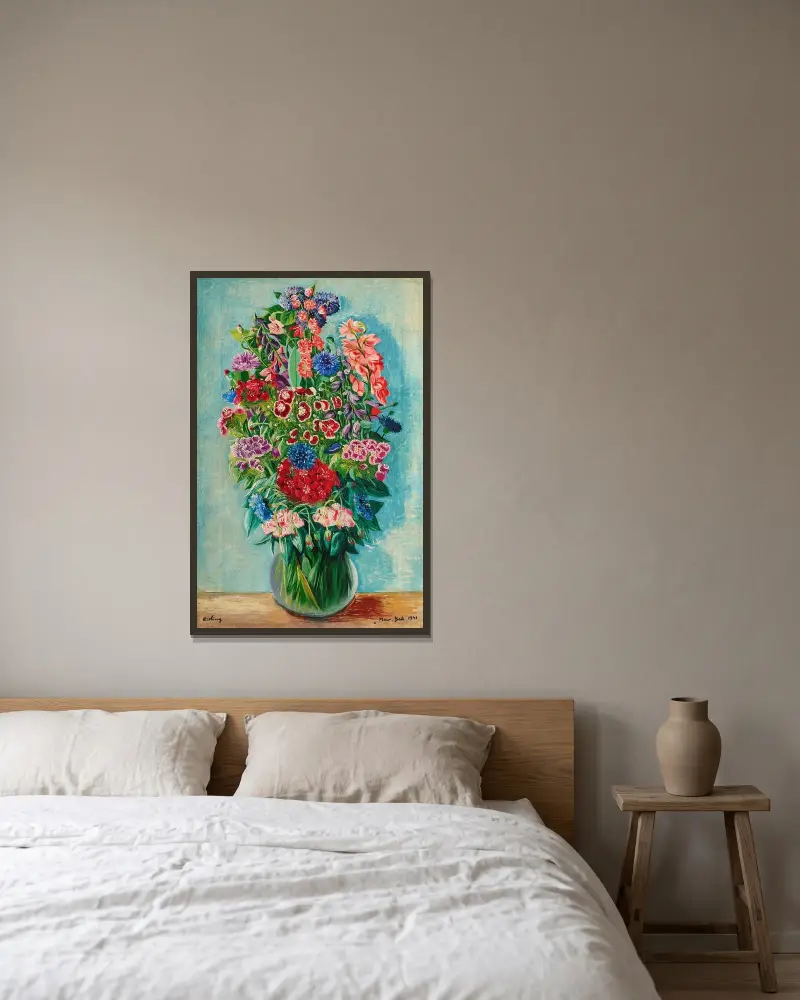 Blumen, 1941 von Moïse Kisling gerahmt an einer Wand
