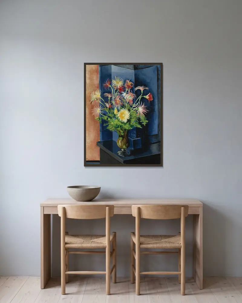 Fougères et Gerberas av Moïse Kisling inramad på en vägg