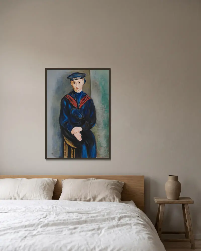 Jeune marin, Raoul Michaux av Moïse Kisling inramad på en vägg