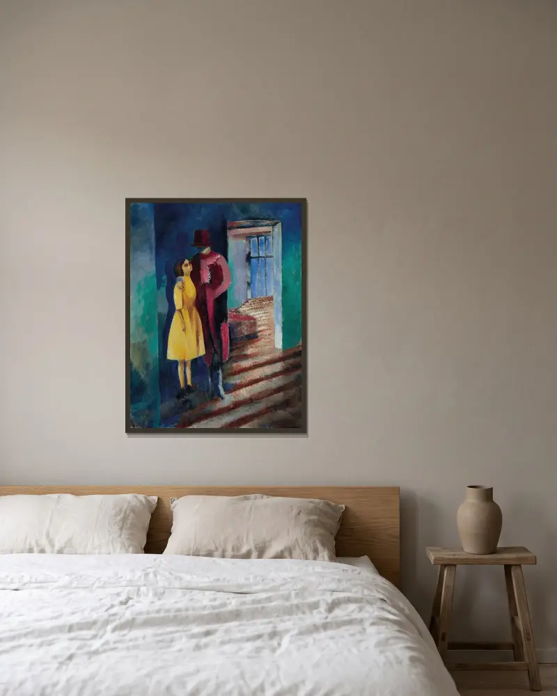 Die Mutter und die Tochter von Moïse Kisling gerahmt an einer Wand