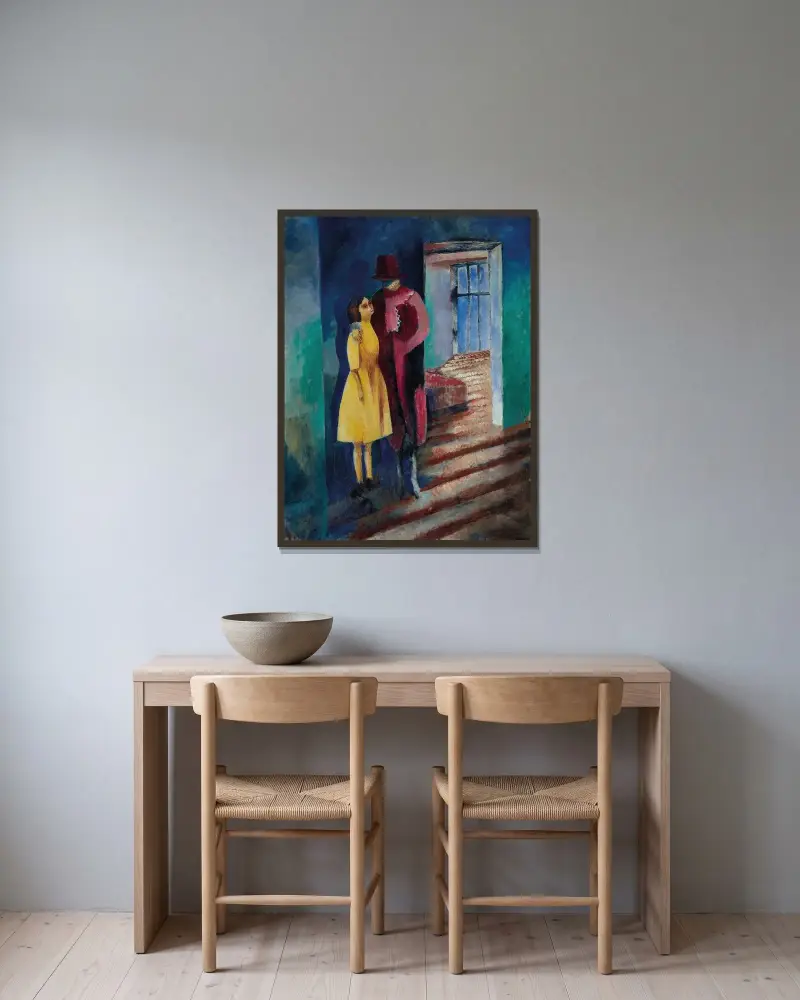 Die Mutter und die Tochter von Moïse Kisling gerahmt an einer Wand