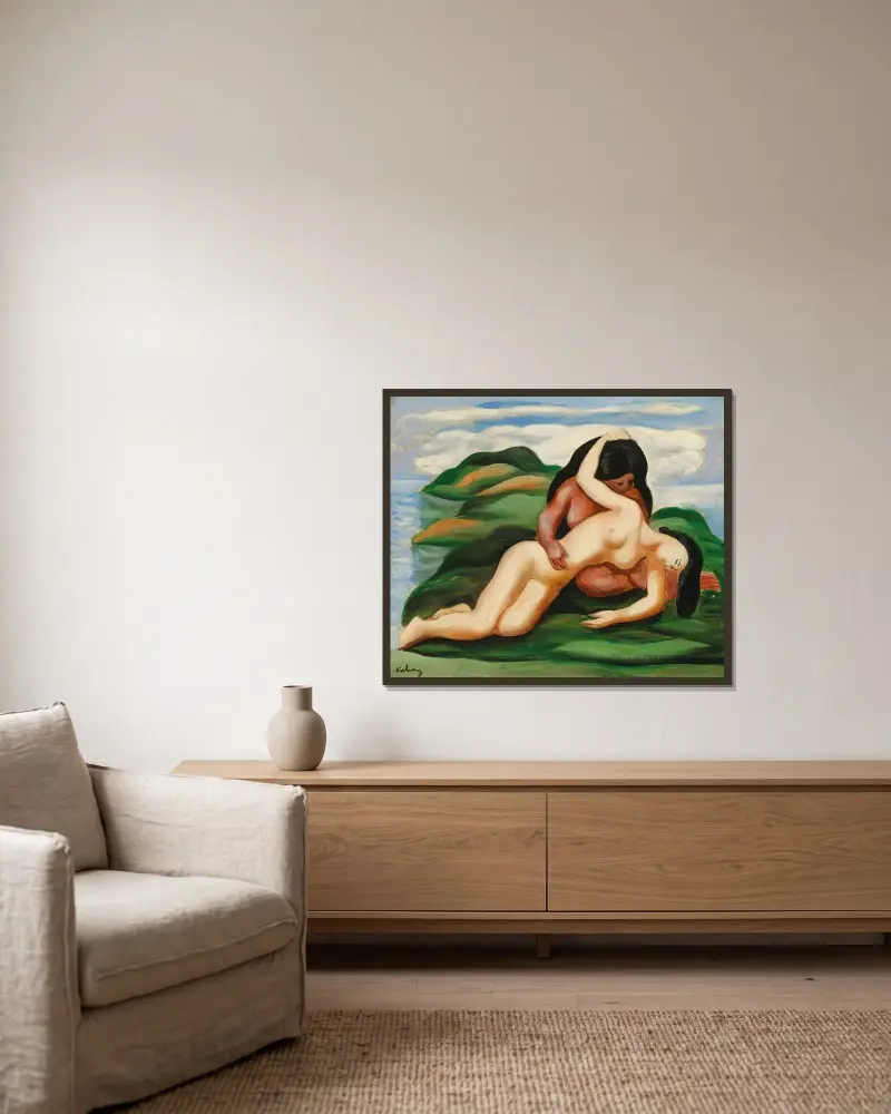 Die Schiffbrüchige von Moïse Kisling gerahmt an einer Wand