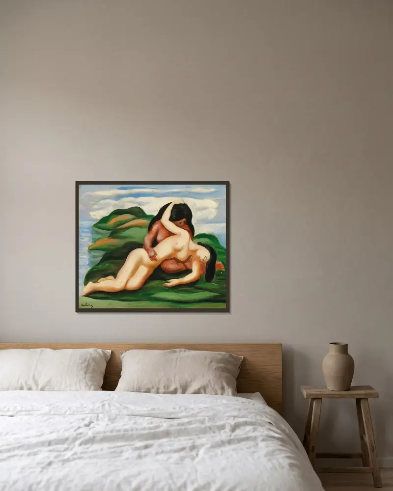Die Schiffbrüchige von Moïse Kisling gerahmt an einer Wand