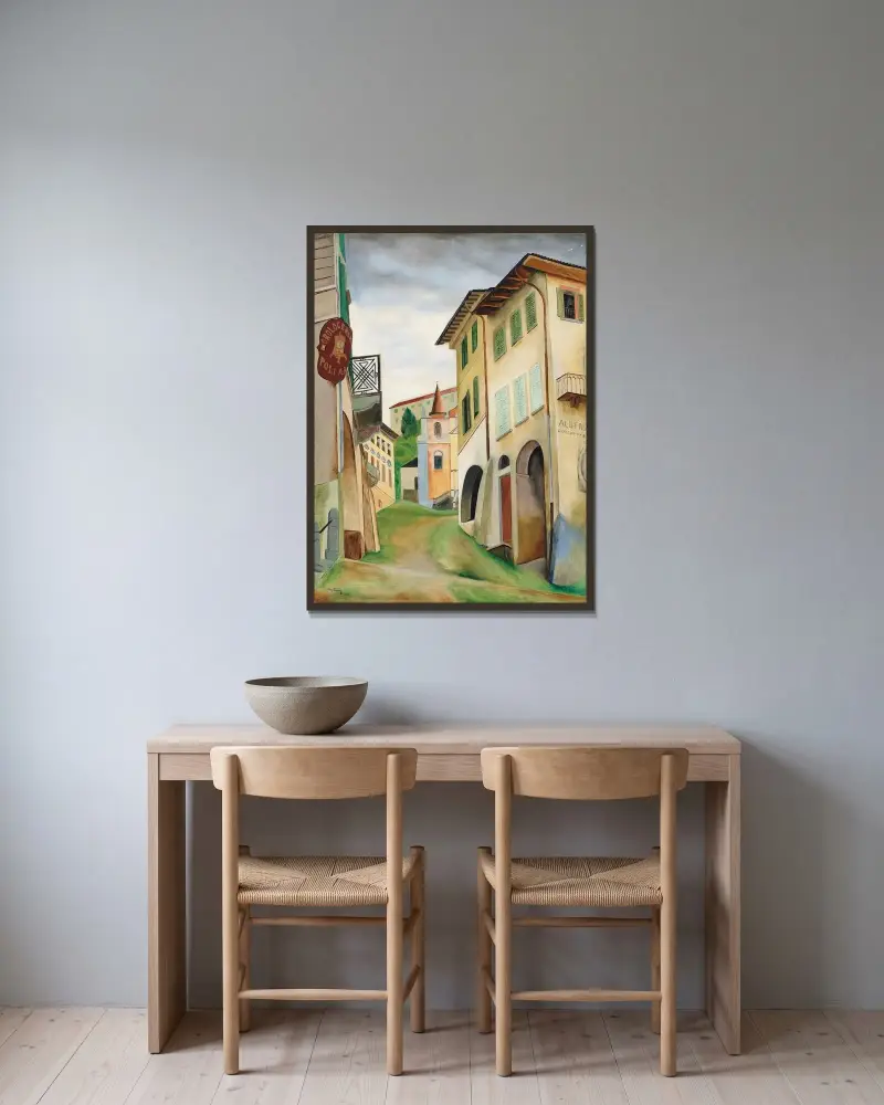 L'Albergo von Moïse Kisling gerahmt an einer Wand
