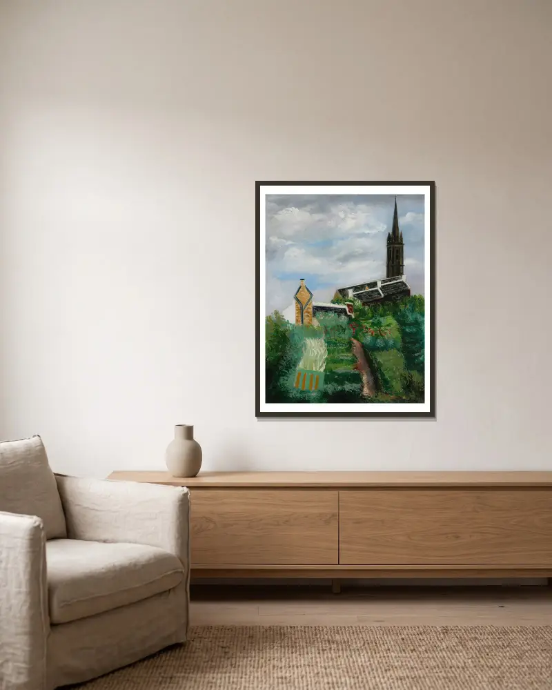 Der Glockenturm von Moïse Kisling gerahmt an einer Wand