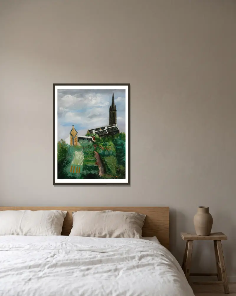 Der Glockenturm von Moïse Kisling gerahmt an einer Wand