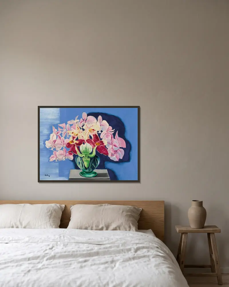 Orchideen von Moïse Kisling gerahmt an einer Wand