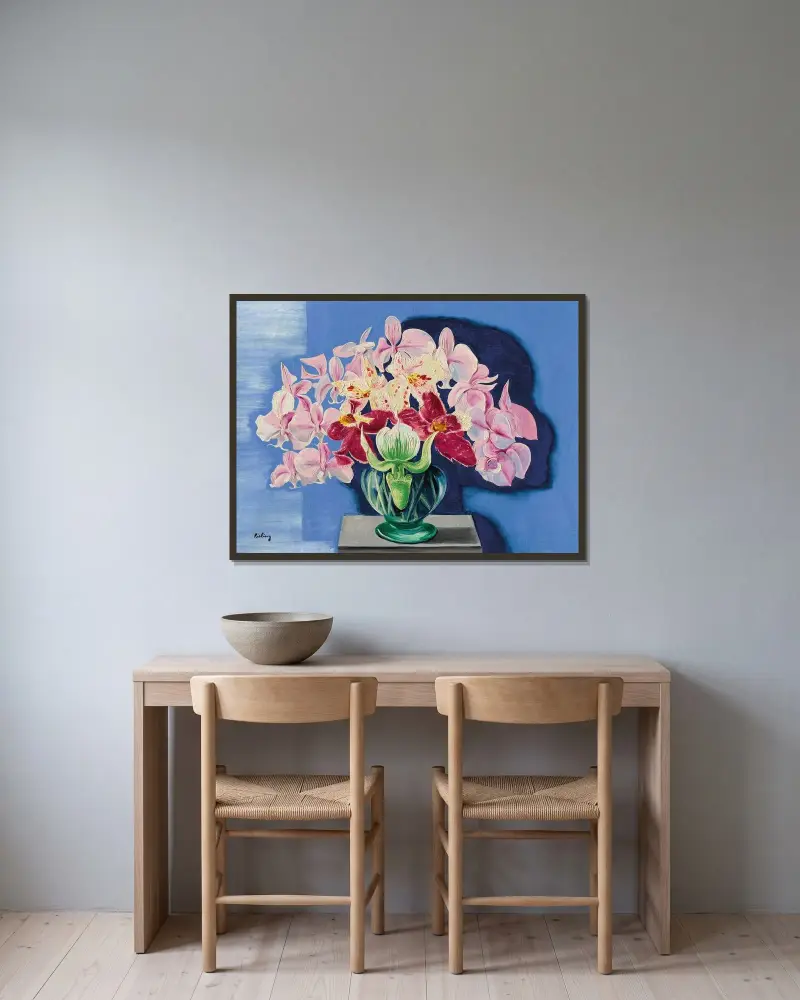 Orchideen von Moïse Kisling gerahmt an einer Wand