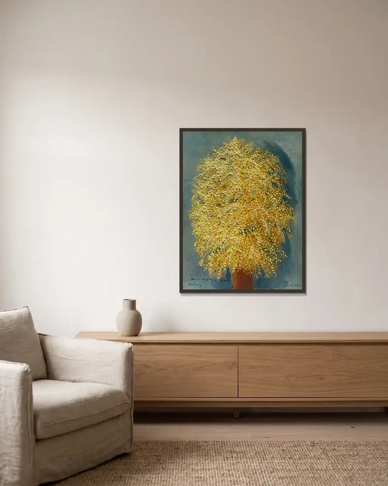 Mimosas von Moïse Kisling gerahmt an einer Wand