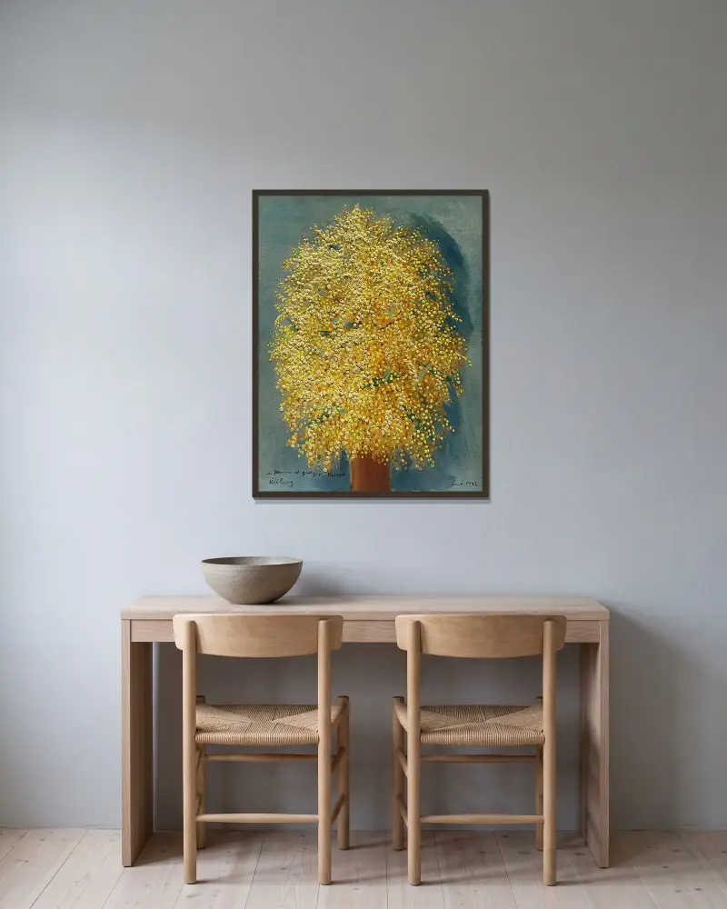 Mimosas von Moïse Kisling gerahmt an einer Wand