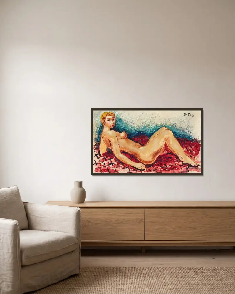 Akt liegend von Moïse Kisling gerahmt an einer Wand