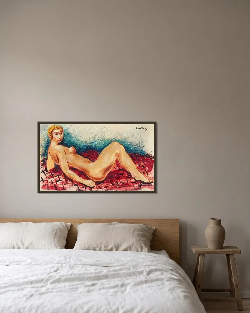 Akt liegend von Moïse Kisling gerahmt an einer Wand