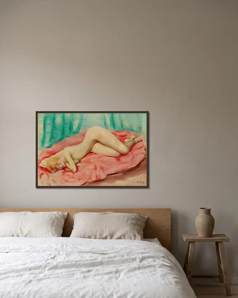 Liegender Akt von Moïse Kisling gerahmt an einer Wand