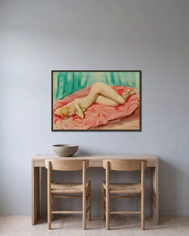Liegender Akt von Moïse Kisling gerahmt an einer Wand
