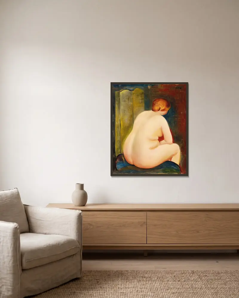 Zwei nackte Frauen von Moïse Kisling gerahmt an einer Wand