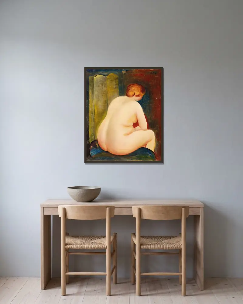 Zwei nackte Frauen von Moïse Kisling gerahmt an einer Wand