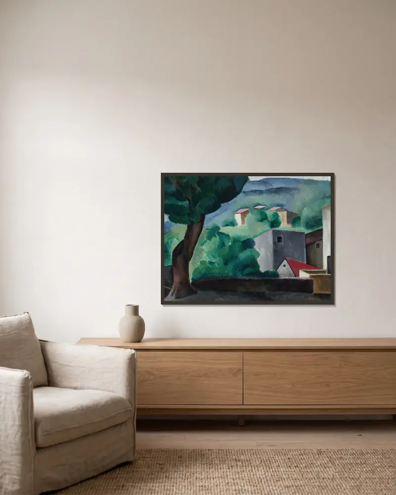 Pejzaż z Céret, Moïse Kisling w ramie na ścianie