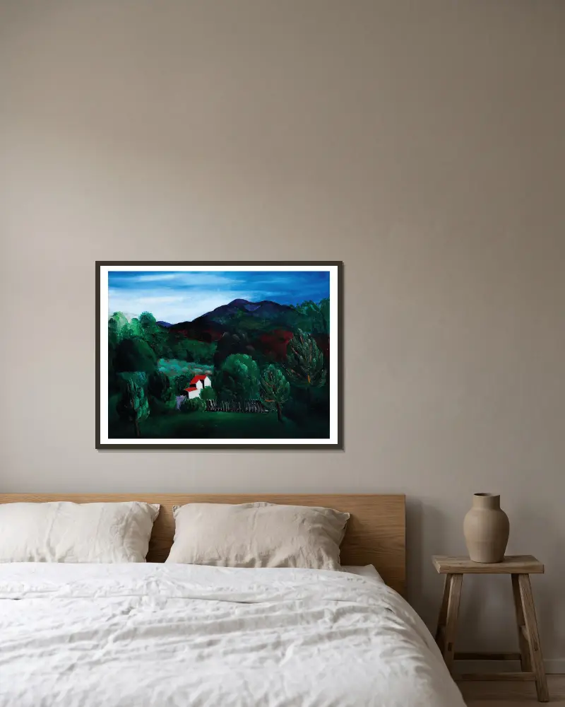 Provenzalisches Landschaftsbild von Moïse Kisling gerahmt an einer Wand