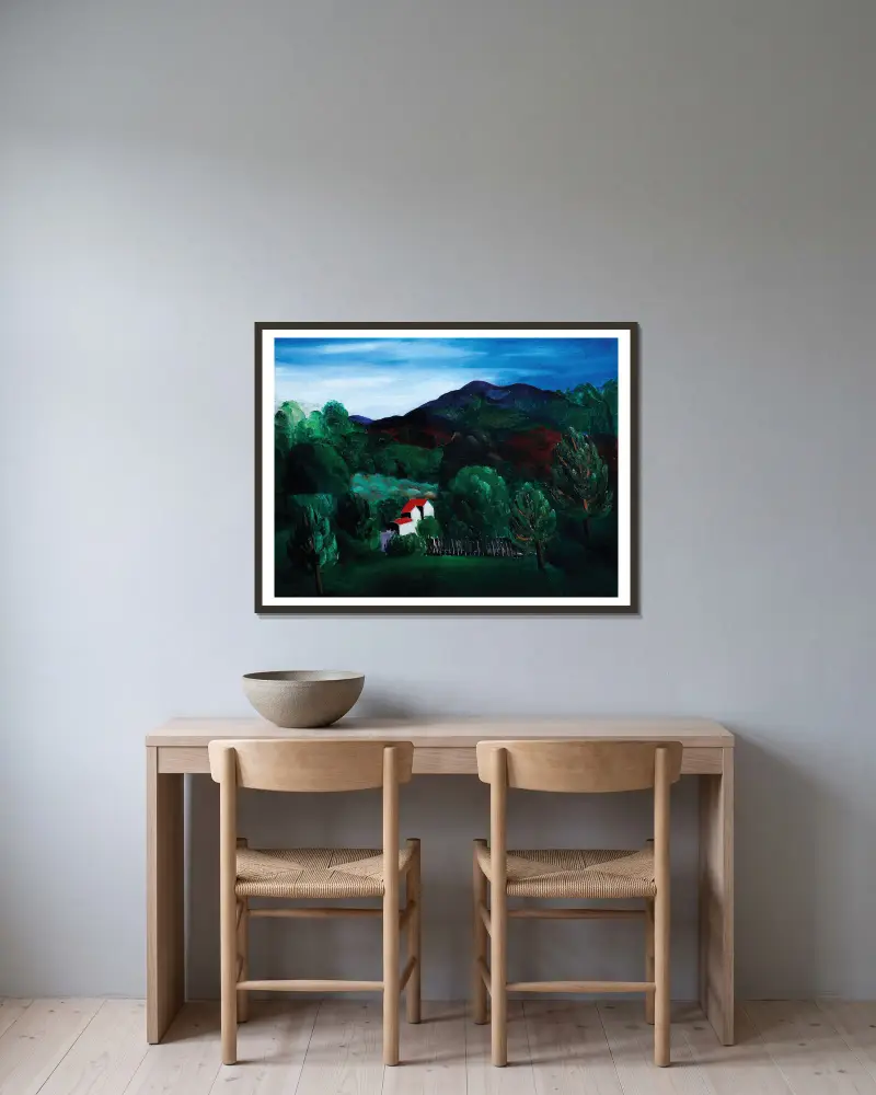 Provenzalisches Landschaftsbild von Moïse Kisling gerahmt an einer Wand