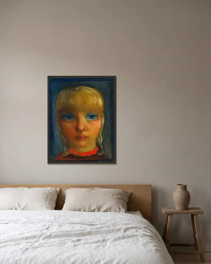 Porträt, 1951 von Moïse Kisling gerahmt an einer Wand