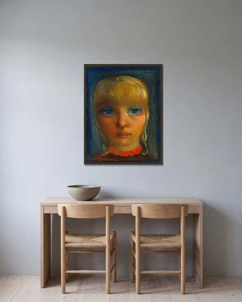 Porträt, 1951 von Moïse Kisling gerahmt an einer Wand