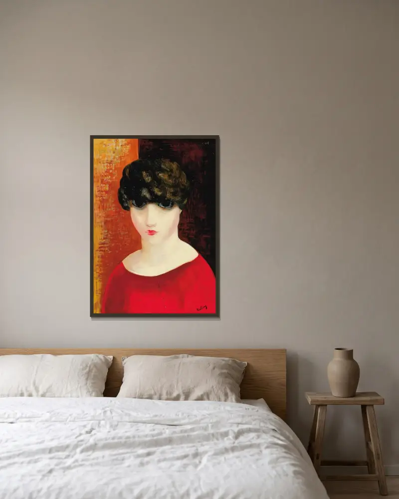 Porträt, 1919 von Moïse Kisling gerahmt an einer Wand