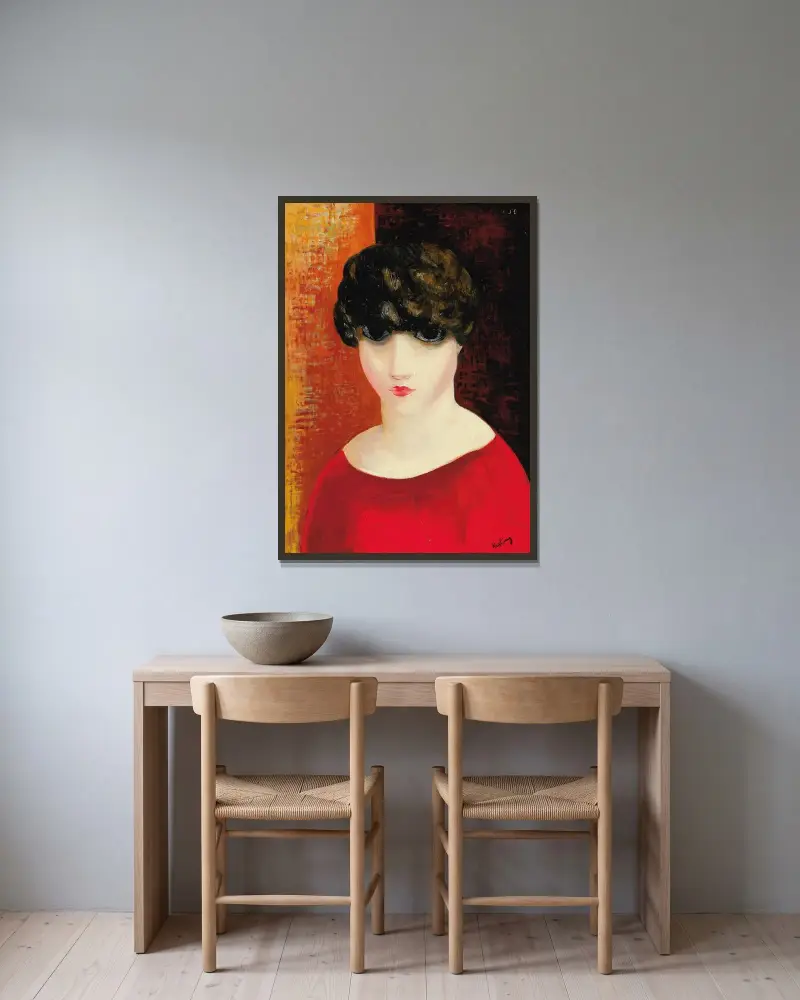Porträt, 1919 von Moïse Kisling gerahmt an einer Wand