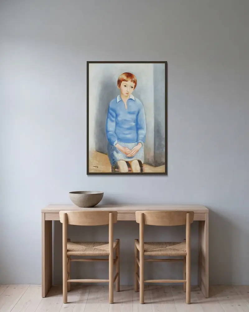 Porträt der Mademoiselle L. Michaux von Moïse Kisling gerahmt an einer Wand