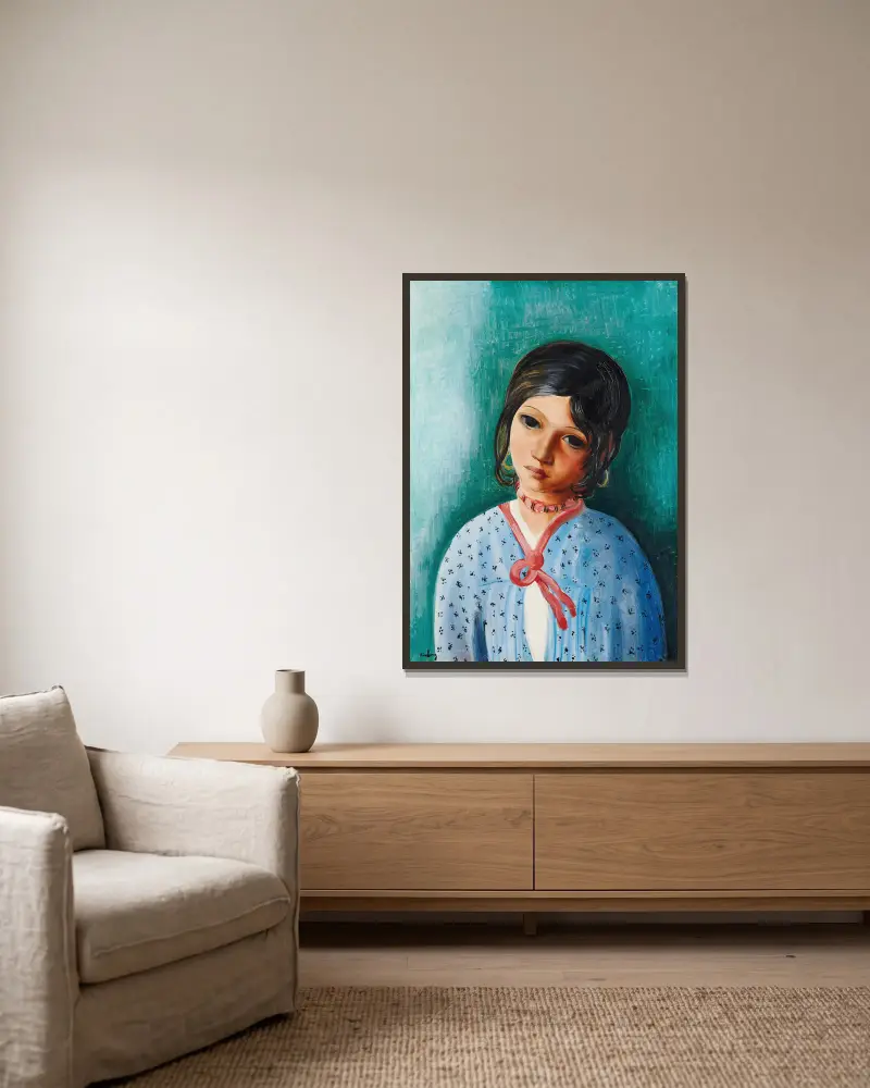 Portret dziecka, Moïse Kisling w ramie na ścianie
