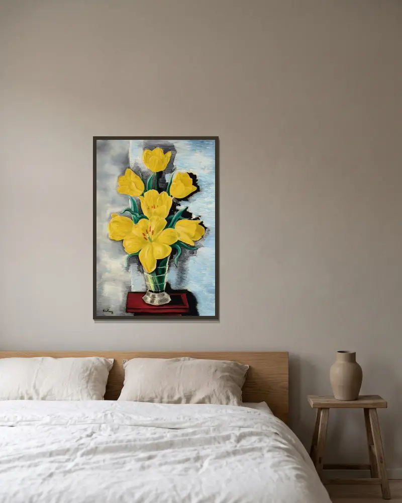 Tulpenvase von Moïse Kisling gerahmt an einer Wand
