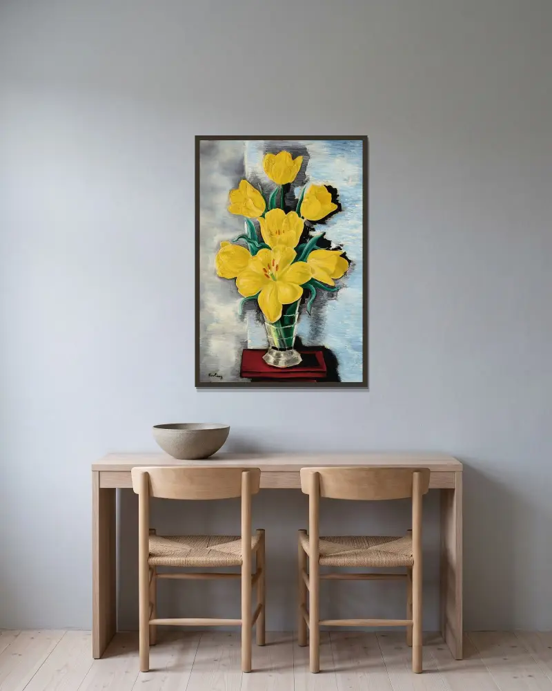 Tulpenvase von Moïse Kisling gerahmt an einer Wand