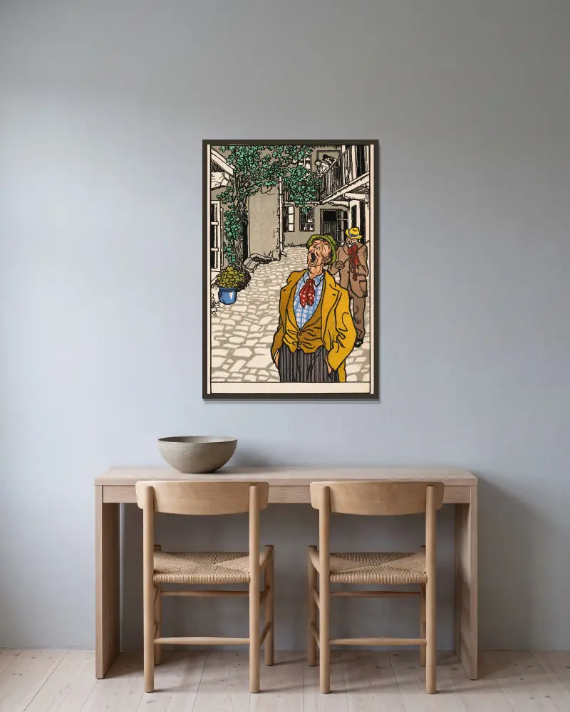 Nr. 509: Sänger in einem Hinterhof av Moriz Jung inramad på en vägg