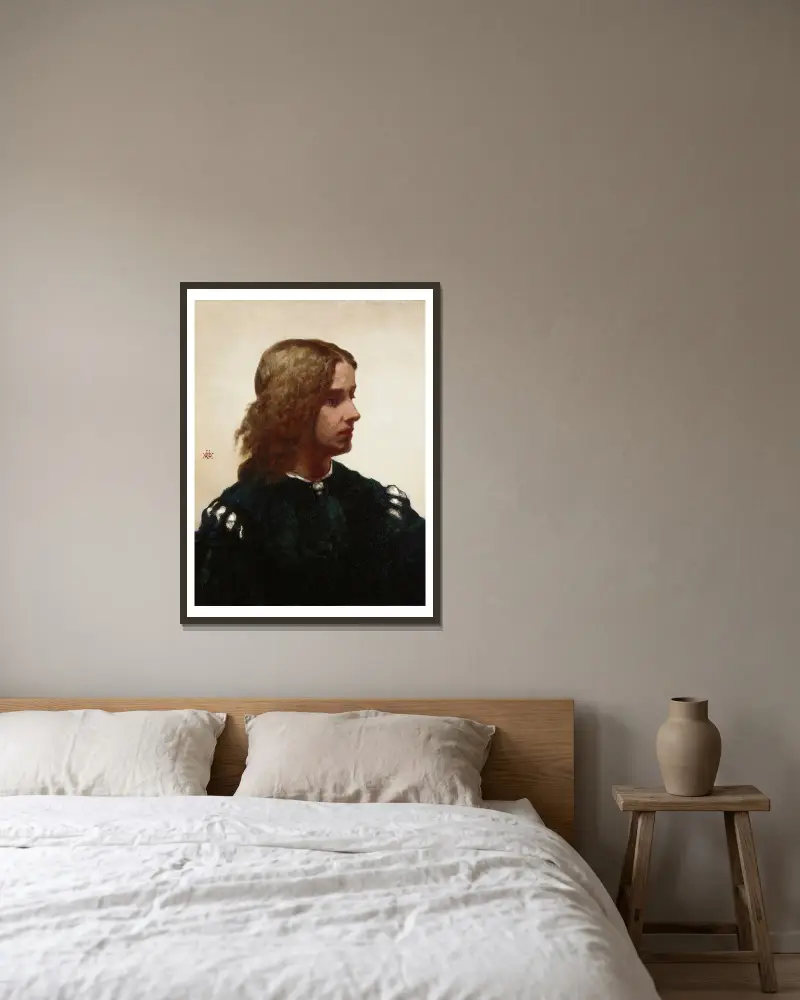 Idealer Kopf von William Morris Hunt gerahmt an einer Wand