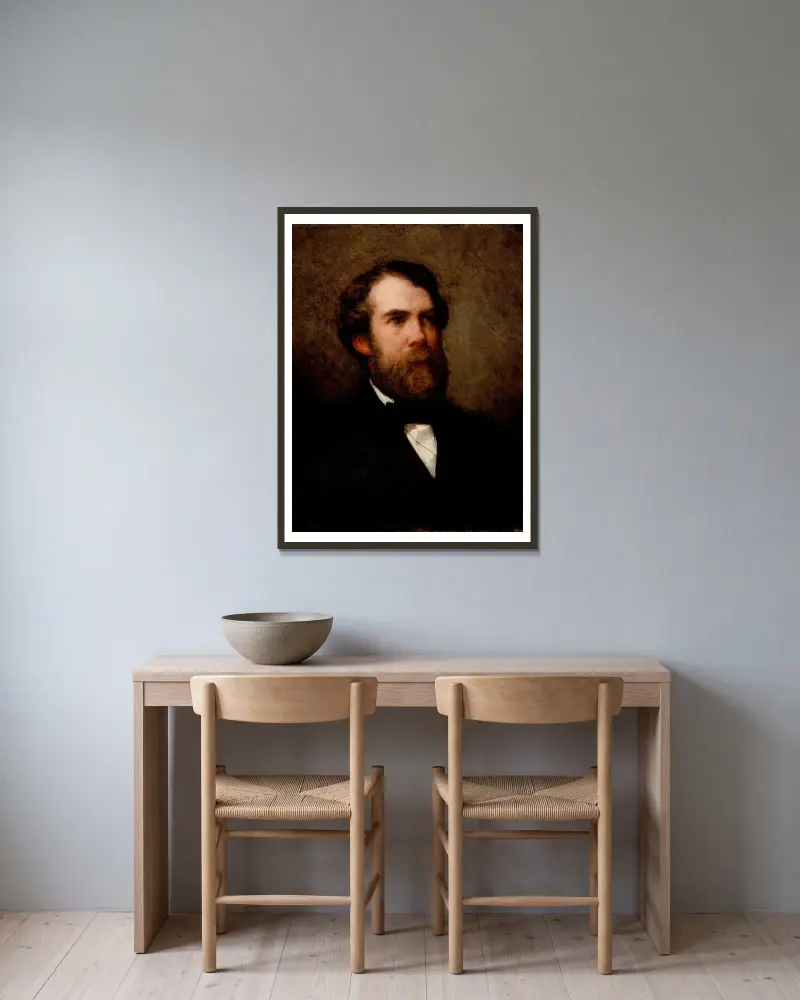 Portrait of Edward Wheelwright av William Morris Hunt inramad på en vägg